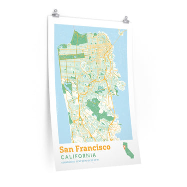 San Francisco California City Street Map Poster-Allegiant Goods Co. Vintage Sports Apparel