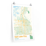 Salt Lake City Utah City Street Map Poster-Allegiant Goods Co. Vintage Sports Apparel