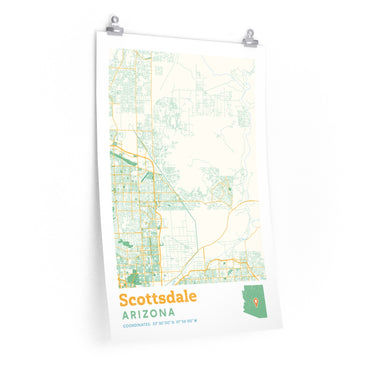 Scottsdale Arizona City Street Map Poster-Allegiant Goods Co. Vintage Sports Apparel