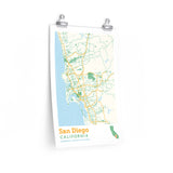 San Diego California City Street Map Poster-Allegiant Goods Co. Vintage Sports Apparel