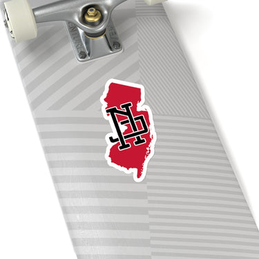 New Jersey Home State Sticker (Red & Black)-Allegiant Goods Co. Vintage Sports Apparel