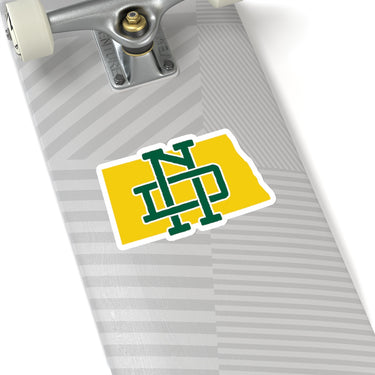 North Dakota Home State Sticker (Yellow & Green)-Allegiant Goods Co. Vintage Sports Apparel