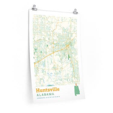 Huntsville Alabama City Street Map Poster-Allegiant Goods Co. Vintage Sports Apparel