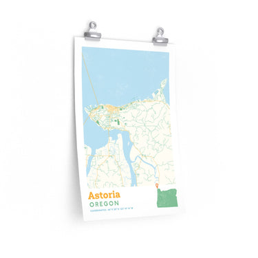 Astoria Oregon City Street Map Poster-Allegiant Goods Co. Vintage Sports Apparel