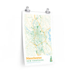 Manchester New Hampshire Street Map Poster-Allegiant Goods Co. Vintage Sports Apparel
