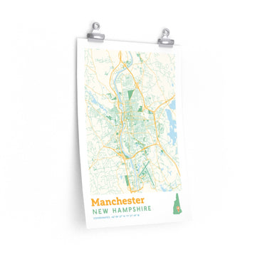 Manchester New Hampshire Street Map Poster-Allegiant Goods Co. Vintage Sports Apparel