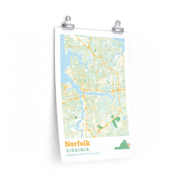 Norfolk Virginia City Street Map Poster-Allegiant Goods Co. Vintage Sports Apparel