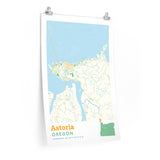 Astoria Oregon City Street Map Poster-Allegiant Goods Co. Vintage Sports Apparel
