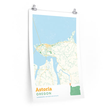 Astoria Oregon City Street Map Poster-Allegiant Goods Co. Vintage Sports Apparel