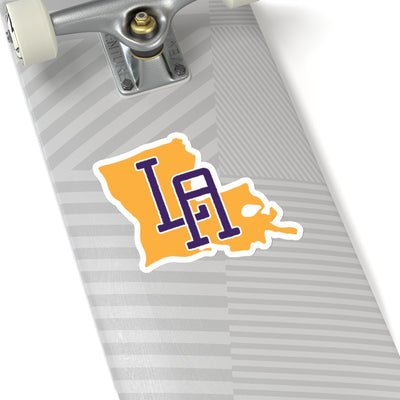 Louisiana Home State Sticker (Purple & Yellow)-6x6"-Allegiant Goods Co. Vintage Sports Apparel