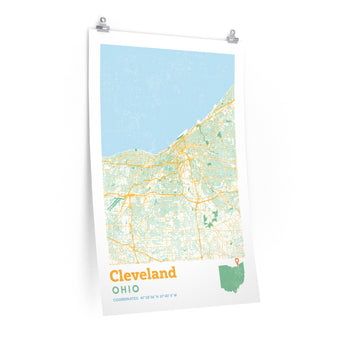 Cleveland Ohio City Street Map Poster-Allegiant Goods Co. Vintage Sports Apparel