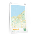 Cleveland Ohio City Street Map Poster-Allegiant Goods Co. Vintage Sports Apparel