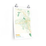 Reno Nevada City Street Map Poster-Allegiant Goods Co. Vintage Sports Apparel