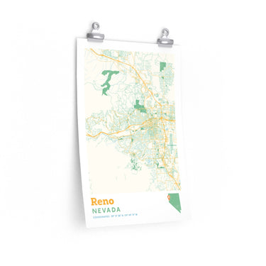 Reno Nevada City Street Map Poster-Allegiant Goods Co. Vintage Sports Apparel