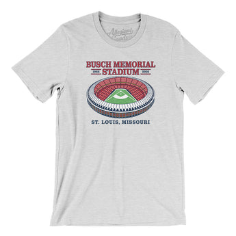 Busch Memorial Stadium Men/Unisex T-Shirt-Ash-Allegiant Goods Co. Vintage Sports Apparel