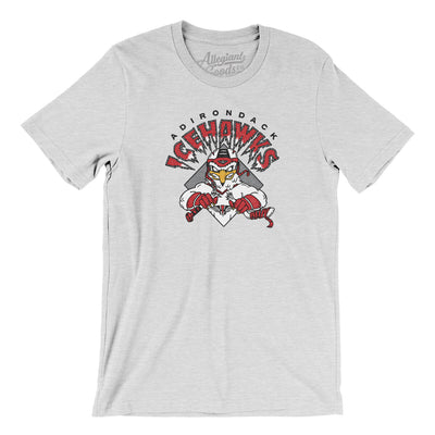 Adirondack Icehawks Men/Unisex T-Shirt-Ash-Allegiant Goods Co. Vintage Sports Apparel