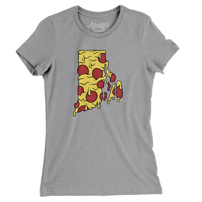 Rhode Island Pizza State Women's T-Shirt-Athletic Heather-Allegiant Goods Co. Vintage Sports Apparel