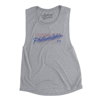 Philadelphia Retro Women's Flowey Scoopneck Muscle Tank-Athletic Heather-Allegiant Goods Co. Vintage Sports Apparel