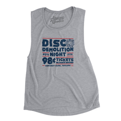 Disco Demolition Night Women's Flowey Scoopneck Muscle Tank-Athletic Heather-Allegiant Goods Co. Vintage Sports Apparel