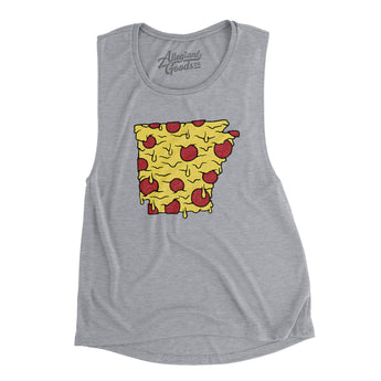Arkansas Pizza State Women's Flowey Scoopneck Muscle Tank-Allegiant Goods Co. Vintage Sports Apparel