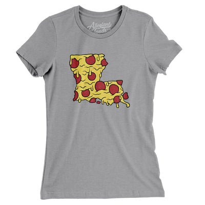 Louisiana Pizza State Women's T-Shirt-Athletic Heather-Allegiant Goods Co. Vintage Sports Apparel