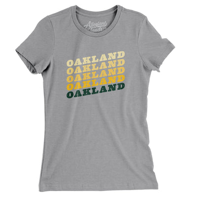 Oakland Vintage Repeat Women's T-Shirt-Athletic Heather-Allegiant Goods Co. Vintage Sports Apparel