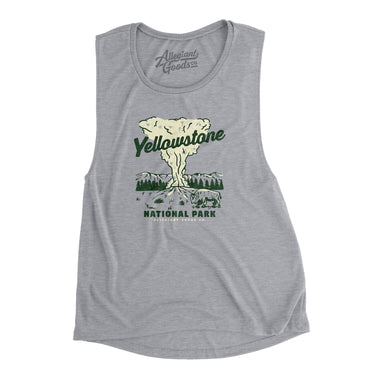 Yellowstone National Park Old Faithful Women's Flowey Scoopneck Muscle Tank-Allegiant Goods Co. Vintage Sports Apparel