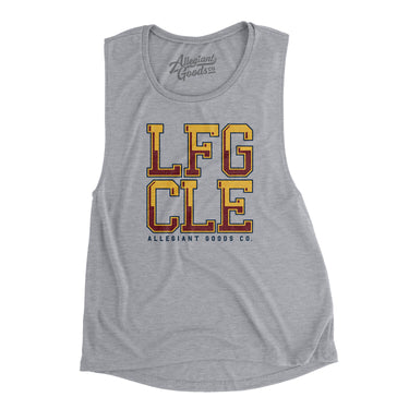 Lfg Cle Women's Flowey Scoopneck Muscle Tank-Allegiant Goods Co. Vintage Sports Apparel