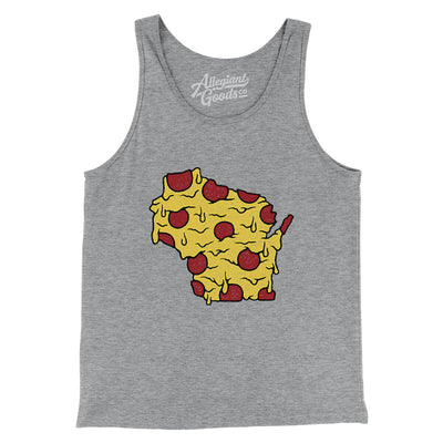 Wisconsin Pizza State Men/Unisex Tank Top-Athletic Heather-Allegiant Goods Co. Vintage Sports Apparel