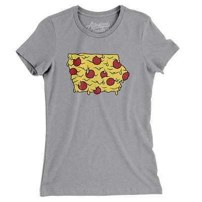 Iowa Pizza State Women's T-Shirt-Athletic Heather-Allegiant Goods Co. Vintage Sports Apparel
