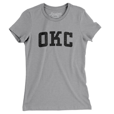 Okc Varsity Women's T-Shirt-Athletic Heather-Allegiant Goods Co. Vintage Sports Apparel