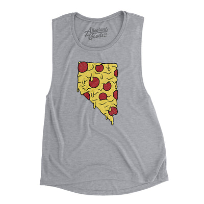 Nevada Pizza State Women's Flowey Scoopneck Muscle Tank-Athletic Heather-Allegiant Goods Co. Vintage Sports Apparel