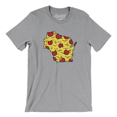 Wisconsin Pizza State Men/Unisex T-Shirt-Athletic Heather-Allegiant Goods Co. Vintage Sports Apparel