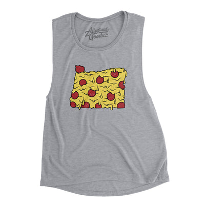 Oregon Pizza State Women's Flowey Scoopneck Muscle Tank-Athletic Heather-Allegiant Goods Co. Vintage Sports Apparel