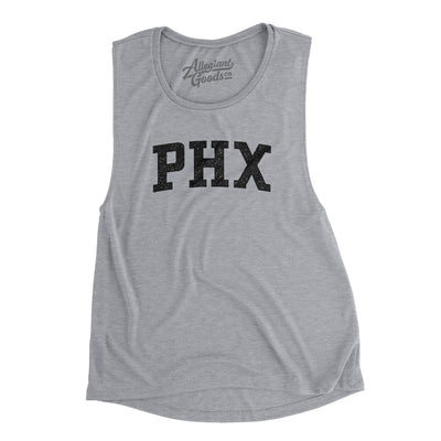 Phx Varsity Women's Flowey Scoopneck Muscle Tank-Athletic Heather-Allegiant Goods Co. Vintage Sports Apparel