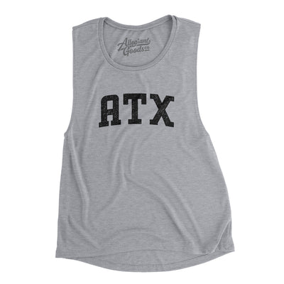 Atx Varsity Women's Flowey Scoopneck Muscle Tank-Athletic Heather-Allegiant Goods Co. Vintage Sports Apparel