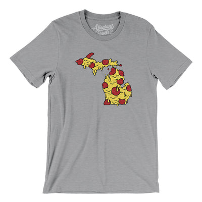 Michigan Pizza State Men/Unisex T-Shirt-Athletic Heather-Allegiant Goods Co. Vintage Sports Apparel