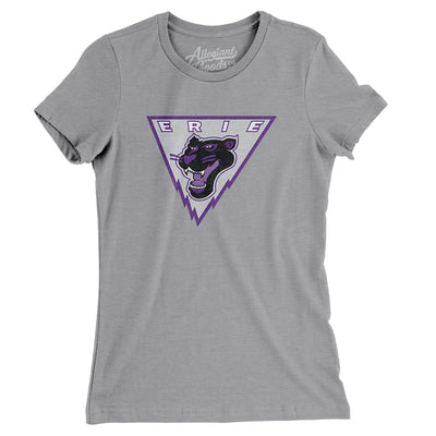 Erie Panthers Women's T-Shirt-Athletic Heather-Allegiant Goods Co. Vintage Sports Apparel