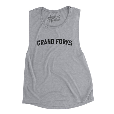 Grand Forks North Dakota Varsity Women's Flowey Scoopneck Muscle Tank-Athletic Heather-Allegiant Goods Co. Vintage Sports Apparel