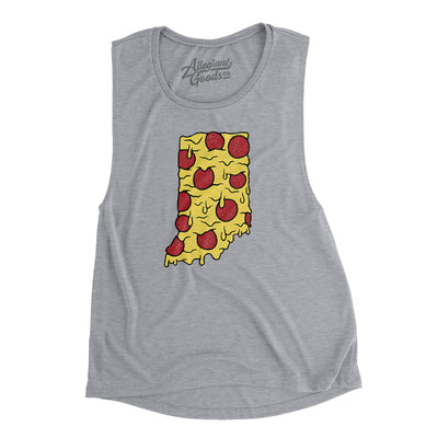 Indiana Pizza State Women's Flowey Scoopneck Muscle Tank-Athletic Heather-Allegiant Goods Co. Vintage Sports Apparel