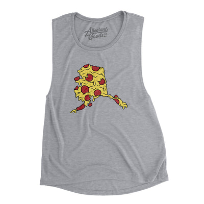Alaska Pizza State Women's Flowey Scoopneck Muscle Tank-Athletic Heather-Allegiant Goods Co. Vintage Sports Apparel