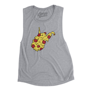West Virginia Pizza State Women's Flowey Scoopneck Muscle Tank-Allegiant Goods Co. Vintage Sports Apparel