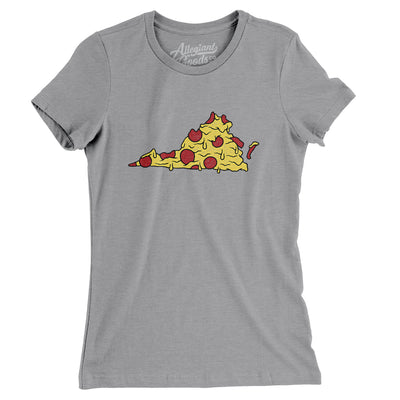 Virginia Pizza State Women's T-Shirt-Athletic Heather-Allegiant Goods Co. Vintage Sports Apparel