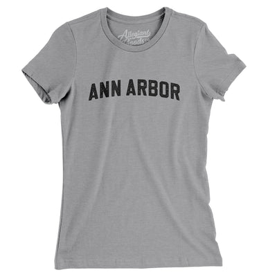 Ann Arbor Varsity Women's T-Shirt-Athletic Heather-Allegiant Goods Co. Vintage Sports Apparel
