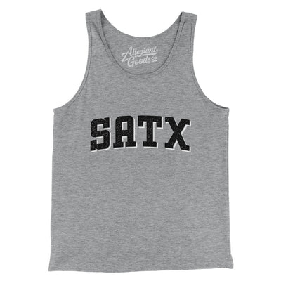Satx Varsity Men/Unisex Tank Top-Athletic Heather-Allegiant Goods Co. Vintage Sports Apparel