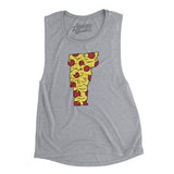 Vermont Pizza State Women's Flowey Scoopneck Muscle Tank-Athletic Heather-Allegiant Goods Co. Vintage Sports Apparel