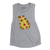 Georgia Pizza State Women's Flowey Scoopneck Muscle Tank-Athletic Heather-Allegiant Goods Co. Vintage Sports Apparel