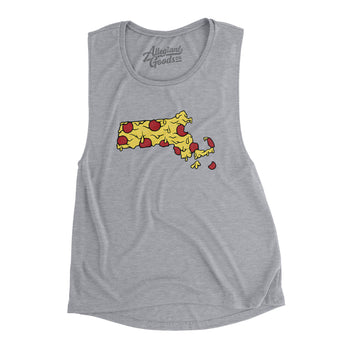 Massachusetts Pizza State Women's Flowey Scoopneck Muscle Tank-Allegiant Goods Co. Vintage Sports Apparel
