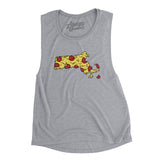 Massachusetts Pizza State Women's Flowey Scoopneck Muscle Tank-Athletic Heather-Allegiant Goods Co. Vintage Sports Apparel