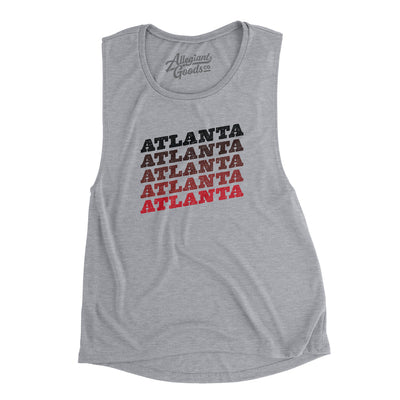 Atlanta Vintage Repeat Women's Flowey Scoopneck Muscle Tank-Athletic Heather-Allegiant Goods Co. Vintage Sports Apparel